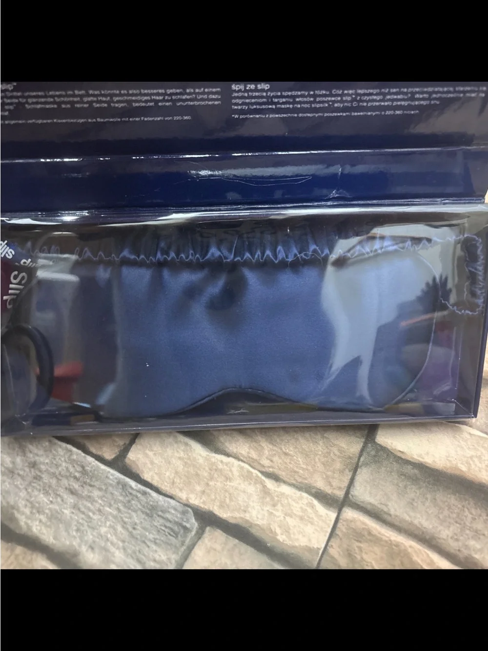 NIB Slip Pure Silk Sleep Mask in a navy blue
